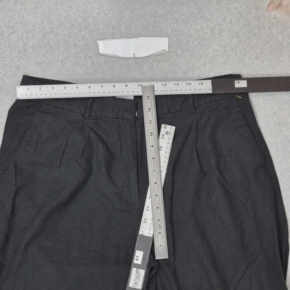 Old Navy Women Pants XL Black Linen Viscose Dress Pants Tailored Full